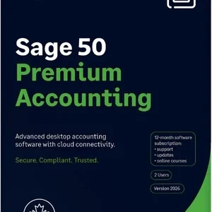 Sage 50 Premium Accounting 2026 (1 User - 1 Year Subscription) Bilingual - Download