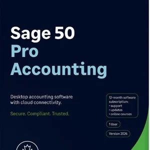 Sage 50 Pro Accounting 2026 (1 User - 1 Year Subscription) Bilingual - Download